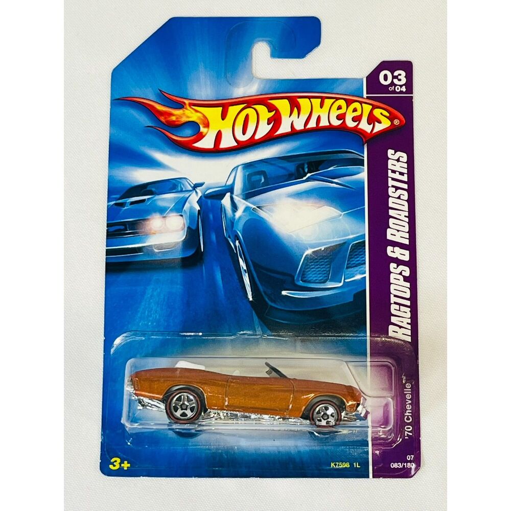 Hot Wheels 2007 Ragtops & Roadsters 70 Chevelle Convertible Orange Redline